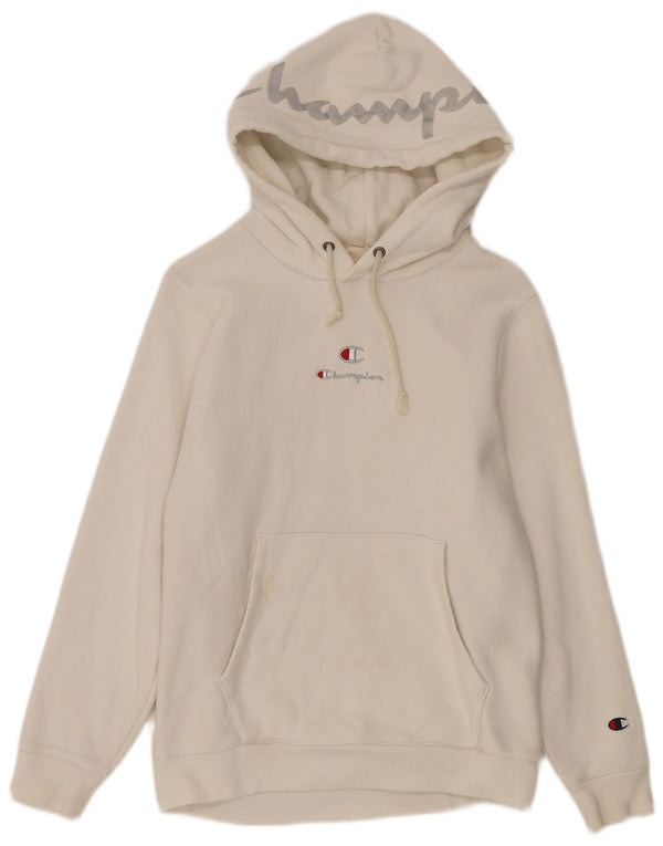 Felpa con cappuccio grafica da donna vestibilità ampia Champion UK 4 XS cotone bianco