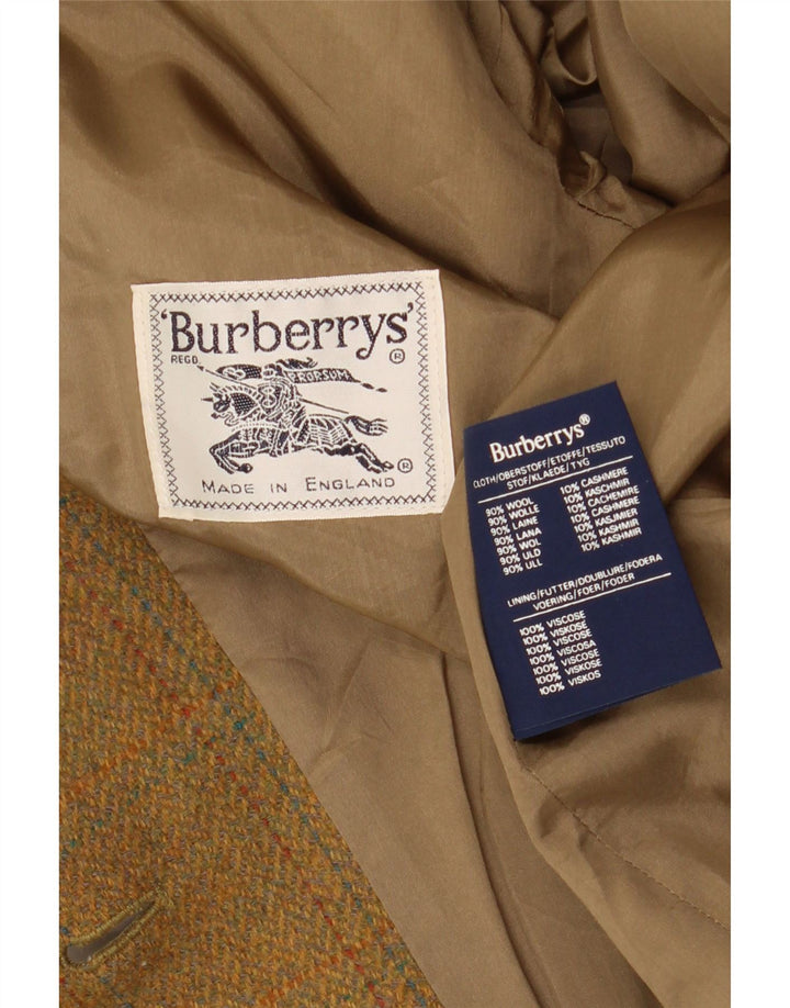BURBERRY Giacca blazer da donna a 2 bottoni UK 12 Lana a quadri beige medio