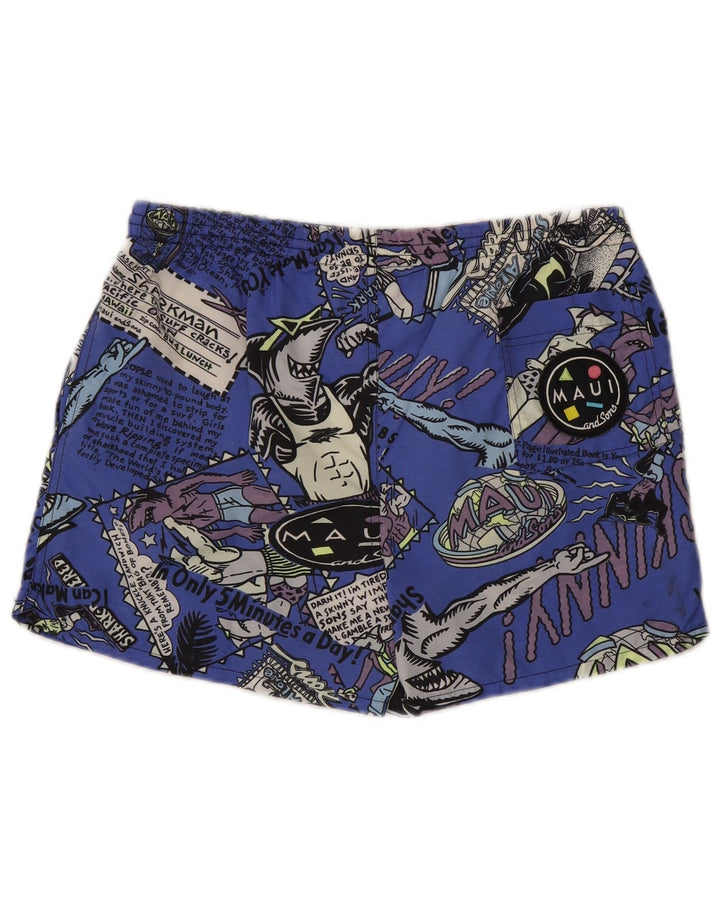 Pantaloncini da bagno grafici da uomo Maui and Sons in nylon blu medio