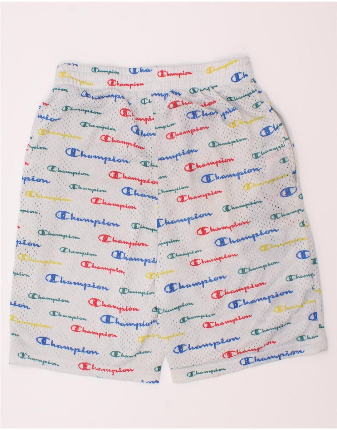 Pantaloncini sportivi grafici da ragazzo Champion 11-12 anni, grande, poliestere bianco