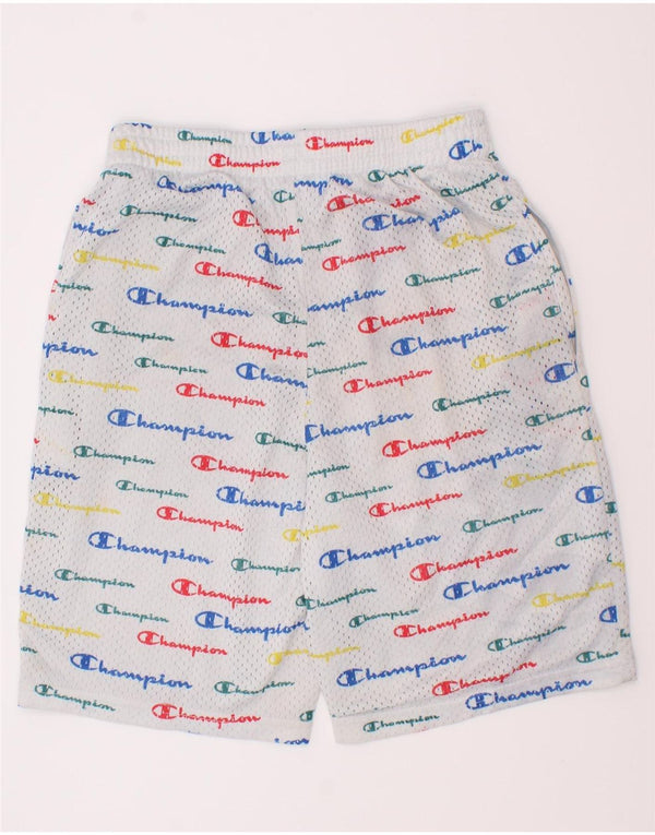 Pantaloncini sportivi grafici da ragazzo Champion 11-12 anni, grande, poliestere bianco
