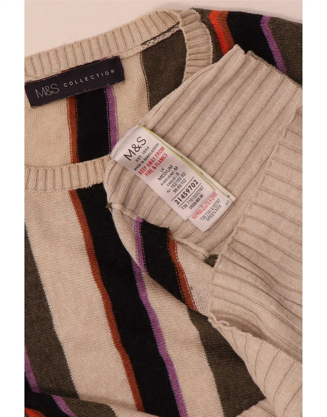 Maglione maglione girocollo da donna Marks & Spencer UK 14 medio multicolore