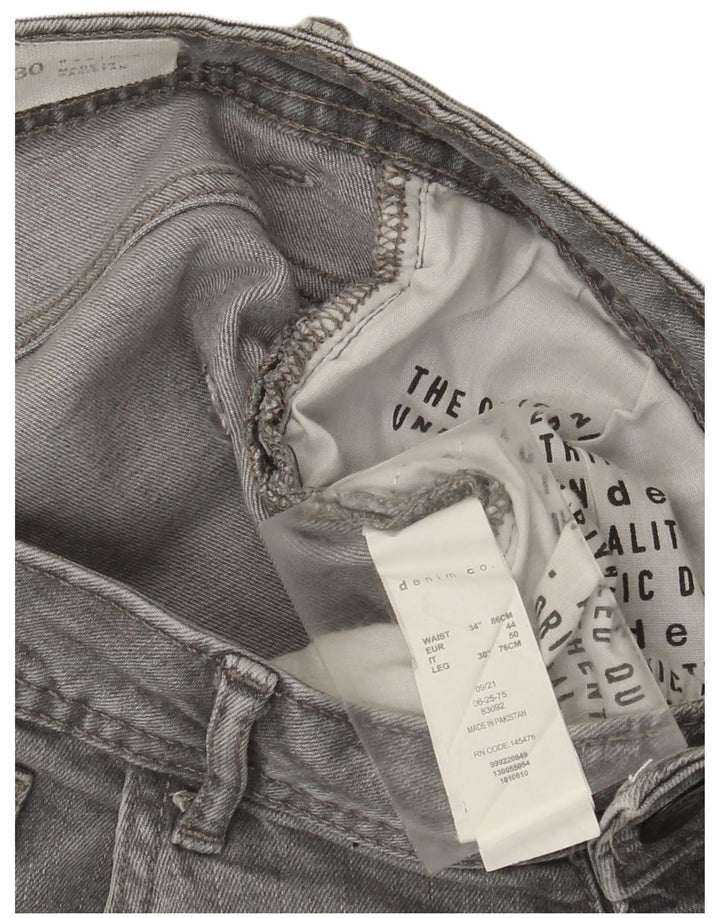 Jeans slim da uomo Denim & Co W34 L30 cotone grigio