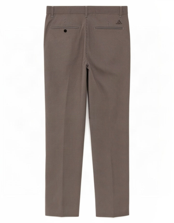 Pantaloni chino dritti da uomo Adidas W32 L30 poliestere a quadretti grigi