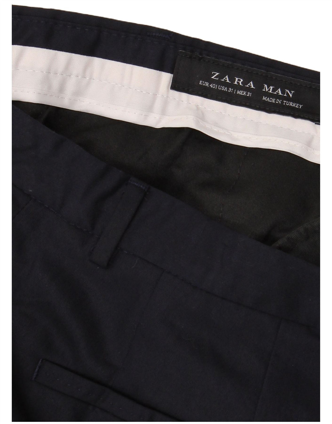 Pantaloni da abito slim da uomo Zara EU 40 medio W31 L36 blu navy