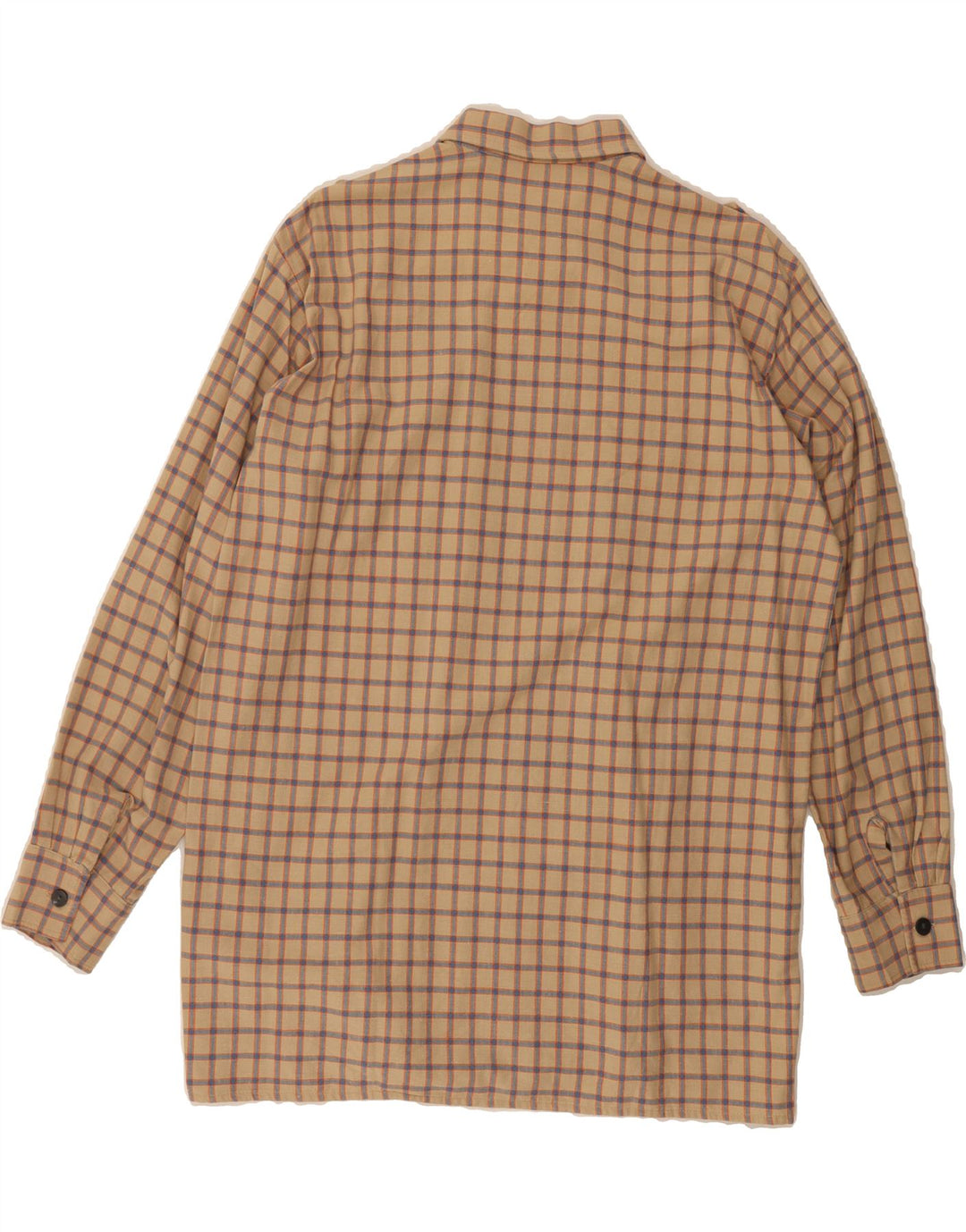 VINTAGE Mens Military Shirt Large Beige Check Vintage Vintage and Second-Hand Vintage from Messina Hembry 