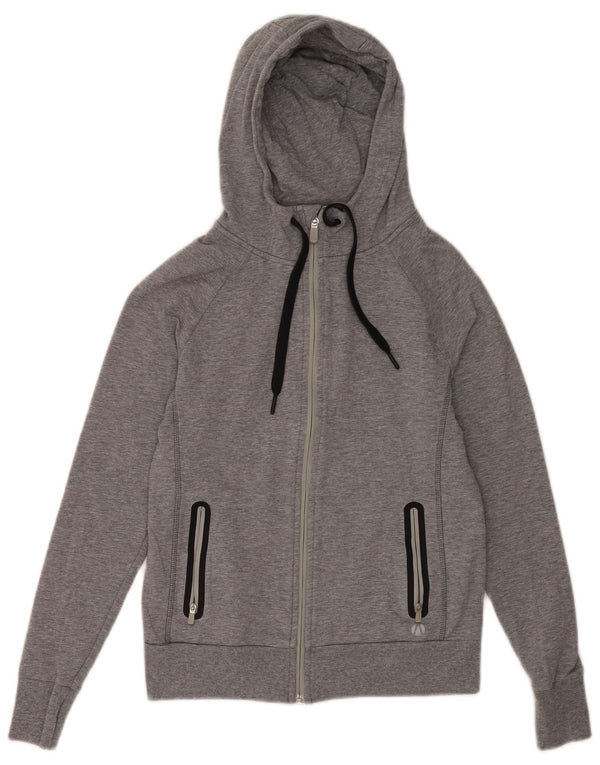 Maglione con cappuccio e zip da donna Marks & Spencer UK 8 piccolo grigio chiazzato