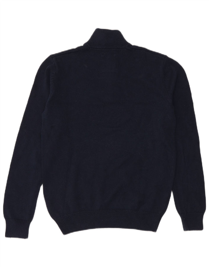 Maglione da uomo con collo con zip Wrangler piccolo in cotone blu navy