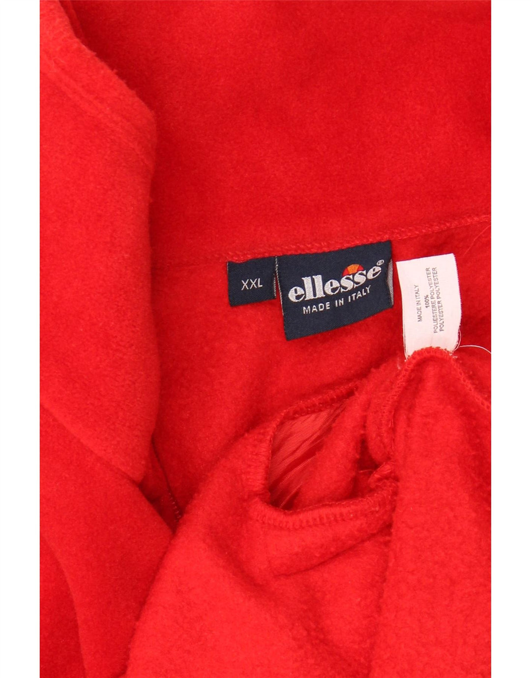 Maglione in pile da uomo con zip e collo ELLESSE 2XL rosso poliestere