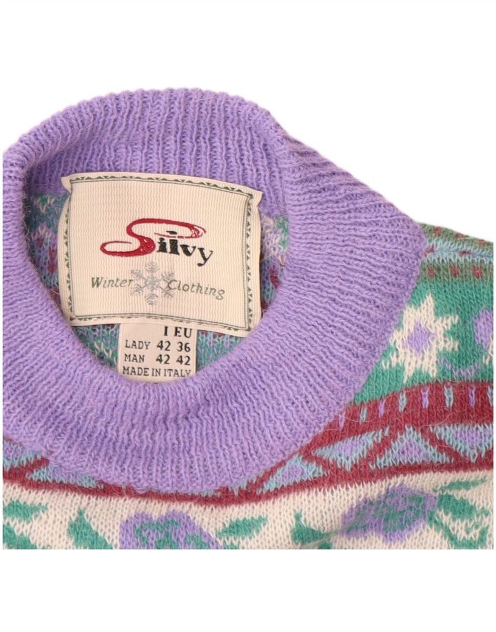 Maglione maglione girocollo da donna SILVY IT 42 Viola medio Fair Isle