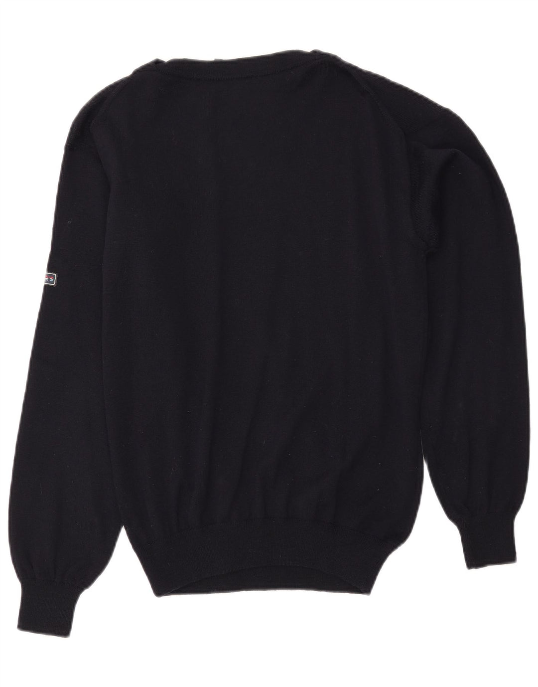 VINTAGE Maglione da uomo con scollo a barca blu navy medio