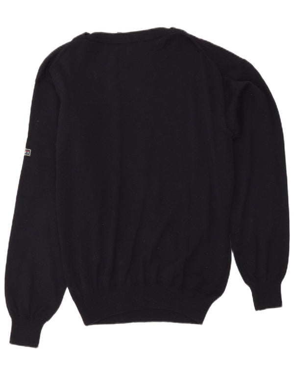 VINTAGE Maglione da uomo con scollo a barca blu navy medio