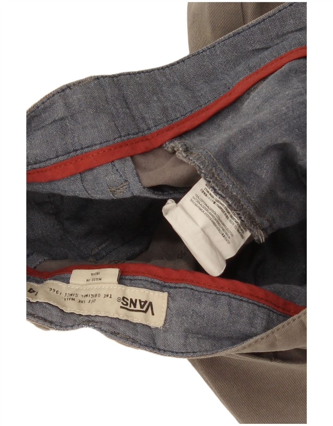 Pantaloncini chino da uomo Vans W34 Large in cotone grigio