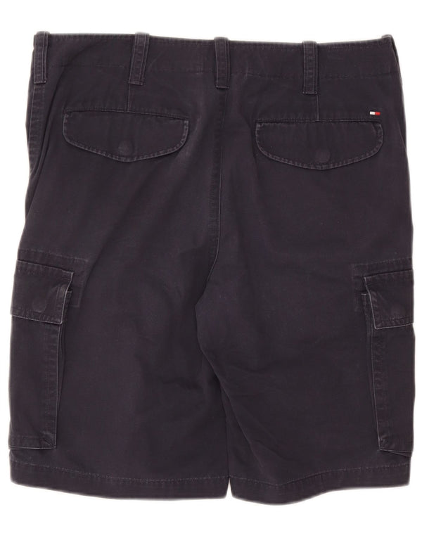 Pantaloncini cargo da uomo Tommy Hilfiger W32 Large Blu Navy in cotone