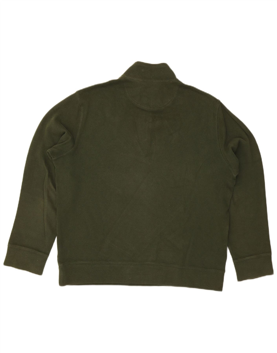 Maglione da uomo con collo con zip Lands End, grande cotone verde