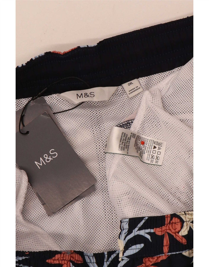 Pantaloncini da bagno da uomo Marks & Spencer 2XL Poliestere floreale nero
