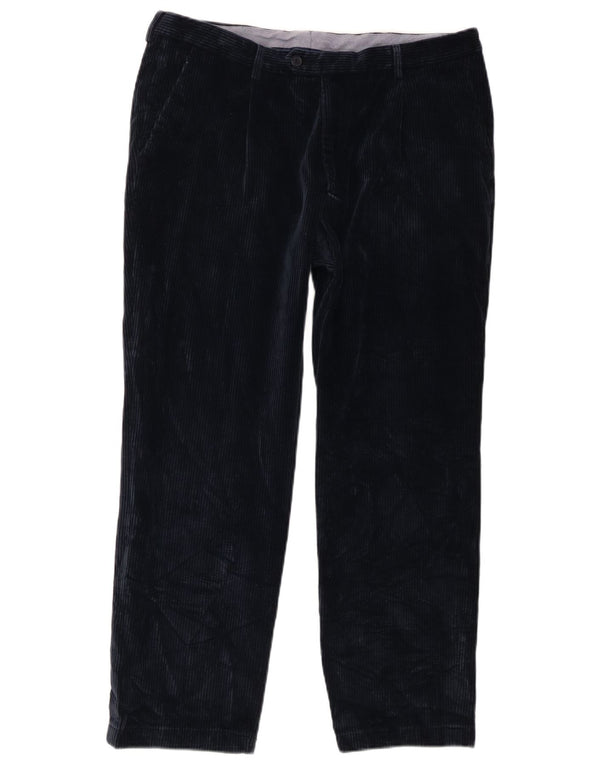 Pantaloni dritti da uomo in velluto a coste BIANCHI IT 52 XL W34 L27 Blu Navy Cotone