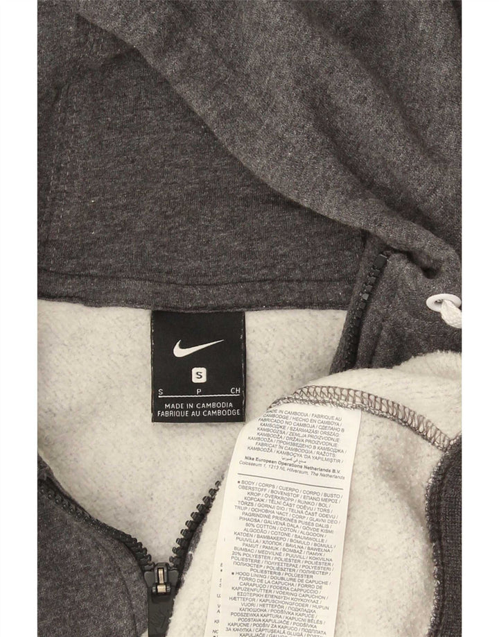 Felpa con cappuccio e zip Nike da uomo piccola in cotone grigio