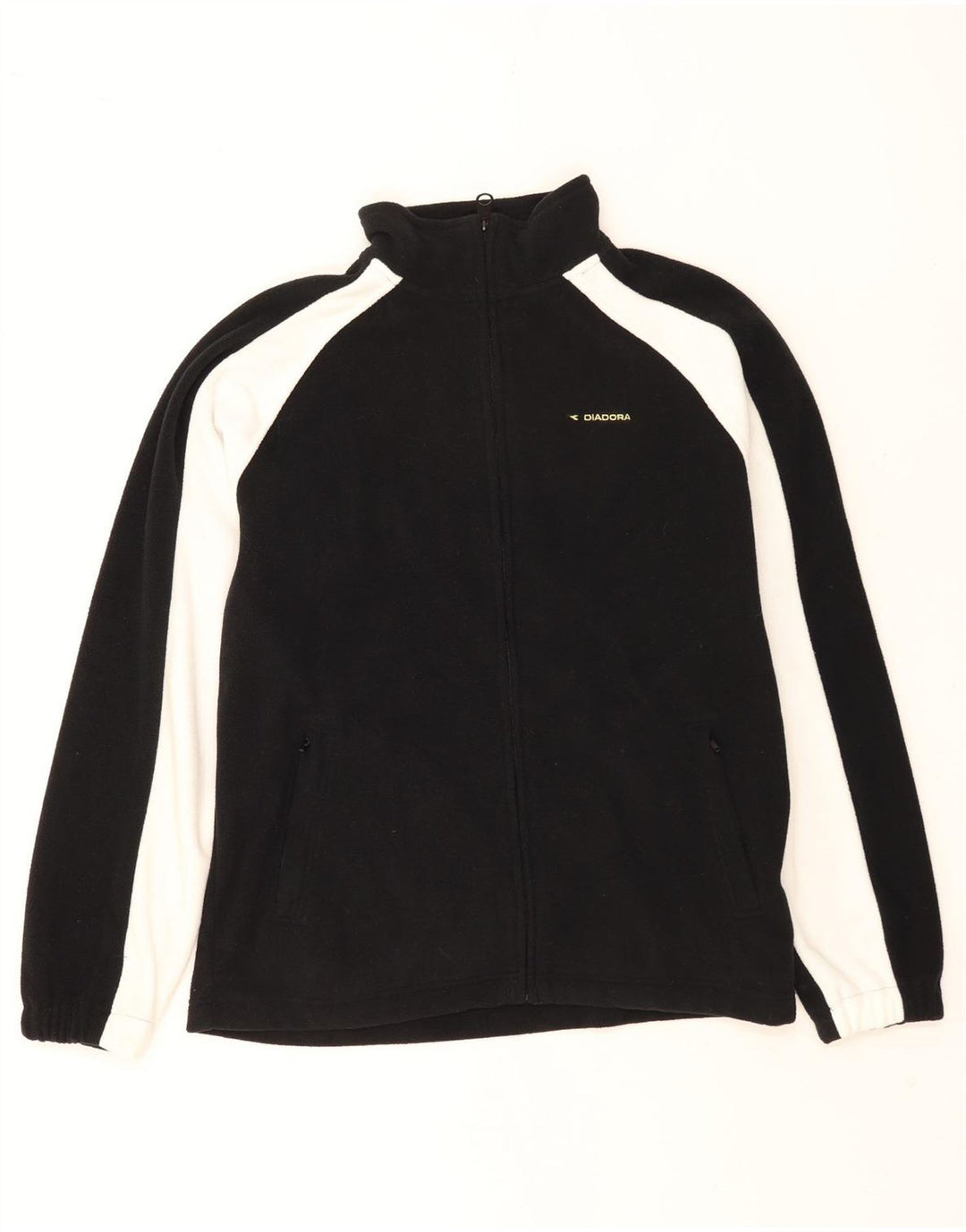 Giacca in pile da uomo Diadora UK 40 Large Nero Colourblock Poliestere