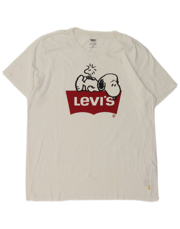 Levi's T-shirt grafica da uomo Peanuts Top grande in cotone bianco