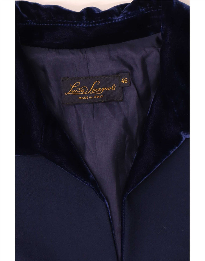 Giacca Blazer a 3 Bottoni da Donna Luisa Spagnoli IT 46 Large in Lana Blu Navy