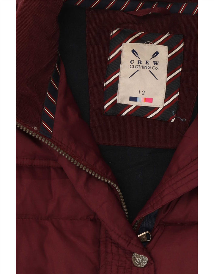 Crew Clothing Gilet imbottito da donna UK 12 Medio Bordeaux Poliestere