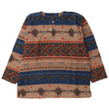 Maglione in pile vintage da uomo grande poliestere Fair Isle multicolore