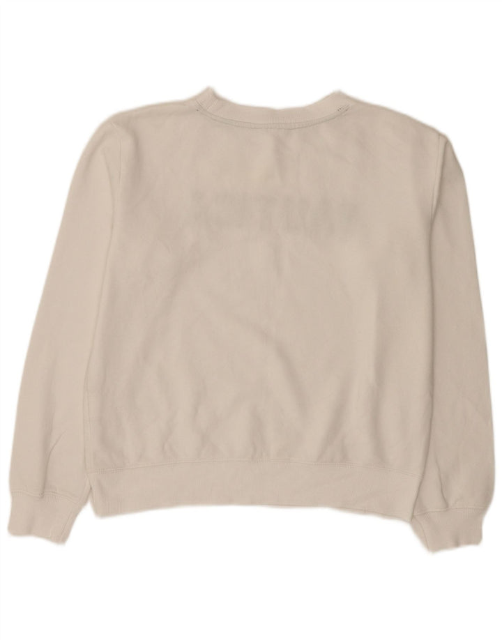 Felpa oversize con grafica da donna Nautica, maglione UK 10, piccola, cotone bianco