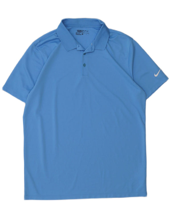 Nike Mens Dri Fit Standard Polo Shirt Large Blue Polyester