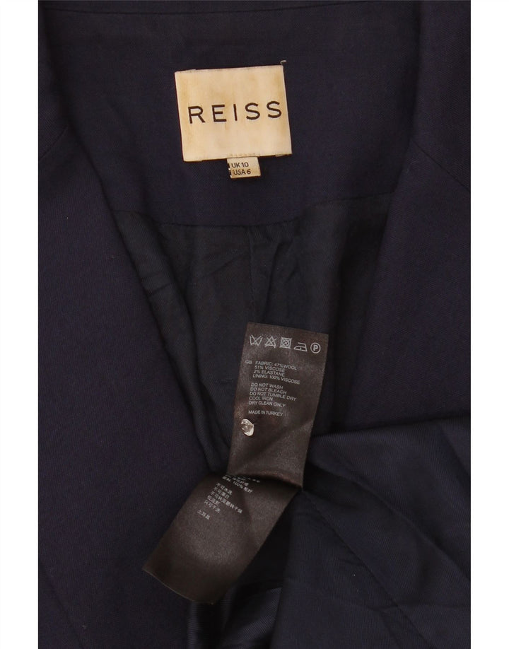 Giacca blazer da donna a 1 bottone Reiss UK 10 piccola in viscosa blu navy
