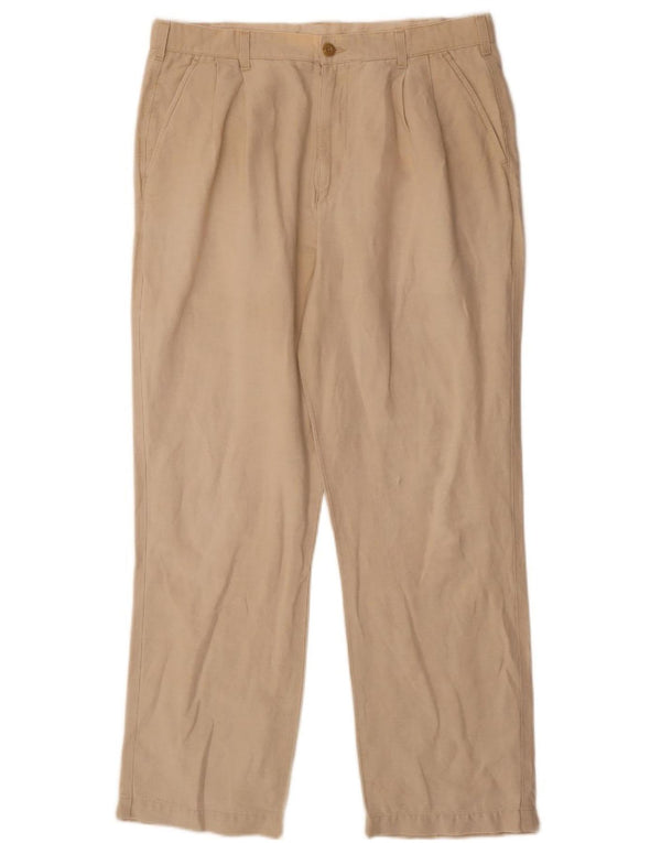 Pantaloni chino con pegged Marks & Spencer da uomo blu W36 L31 Lino beige