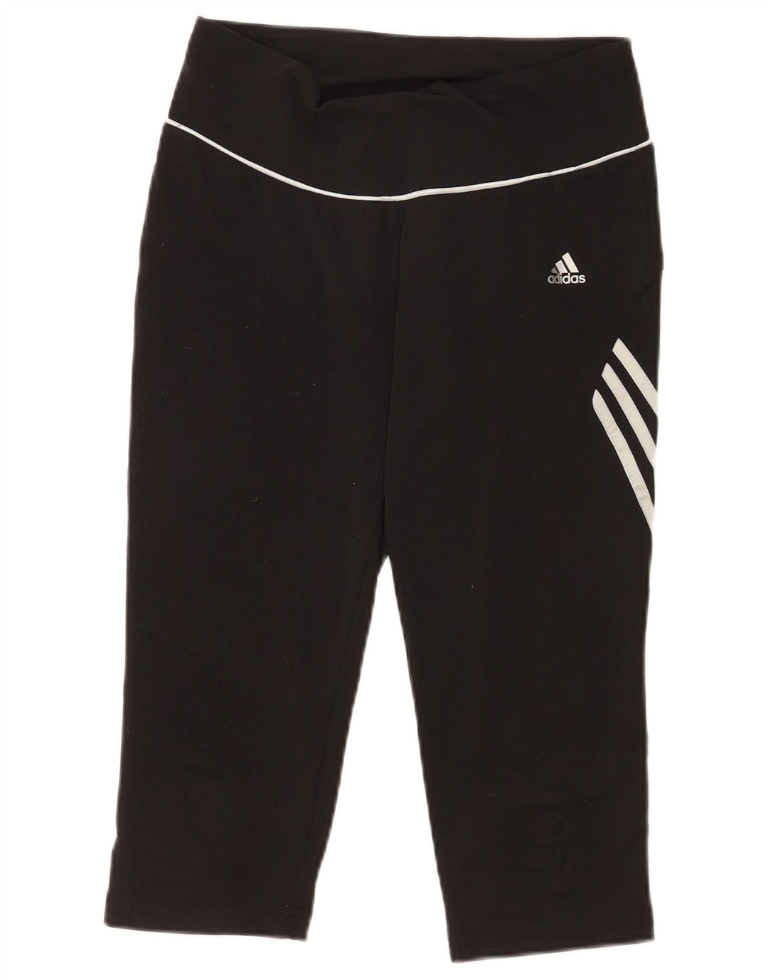 Adidas Capri Leggings da donna UK 14 Medium Nero Poliestere Sport