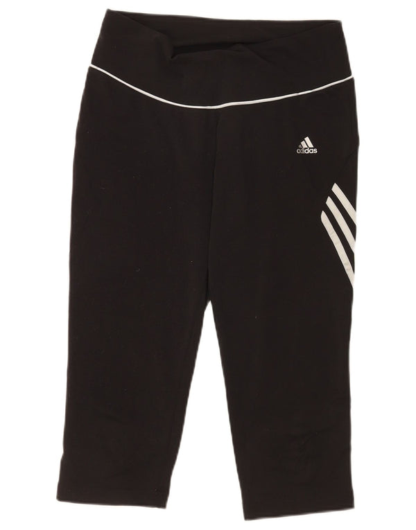 Adidas Capri Leggings da donna UK 14 Medium Nero Poliestere Sport