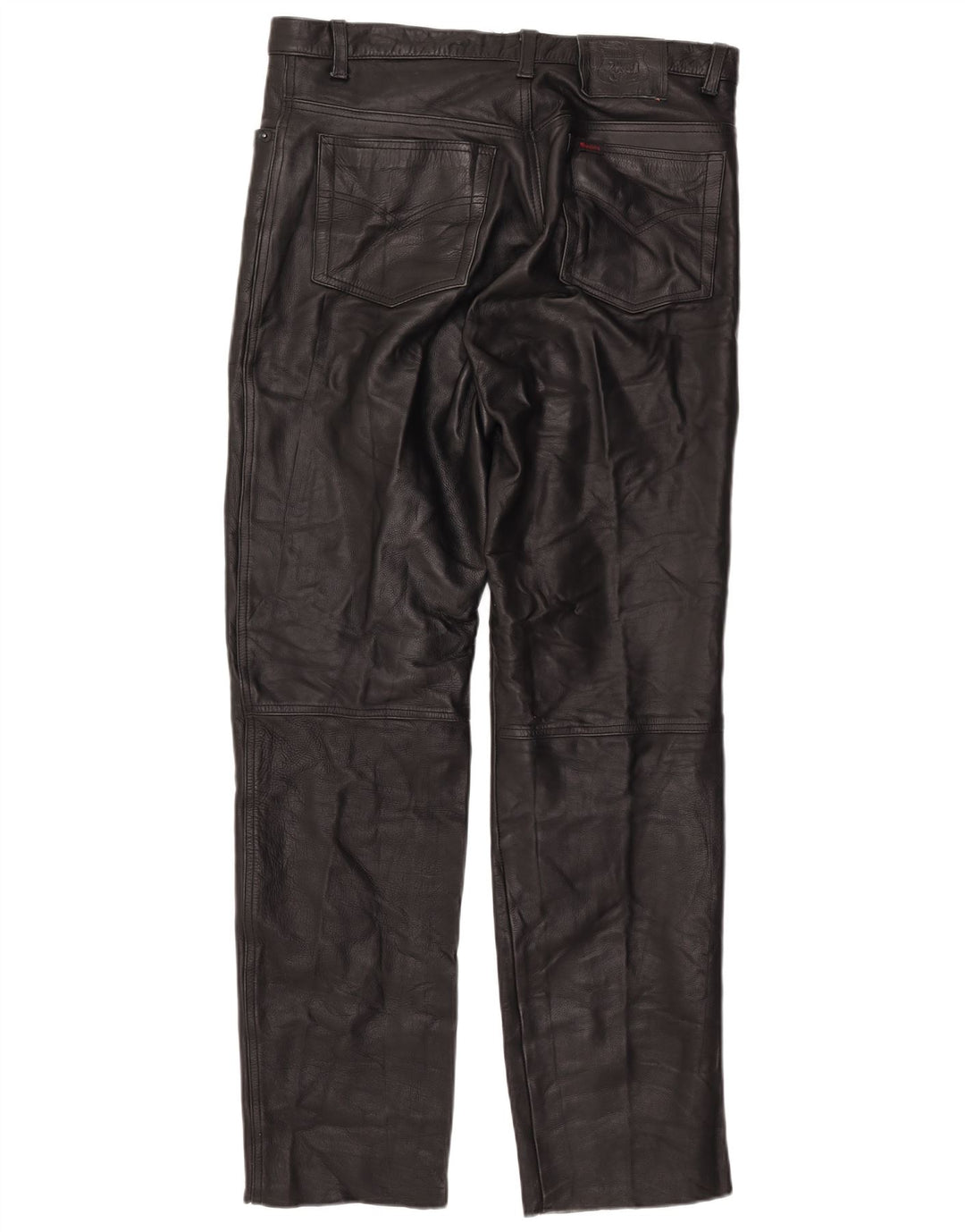 Pantaloni dritti in pelle da uomo MODEKA W37 L33 in pelle nera