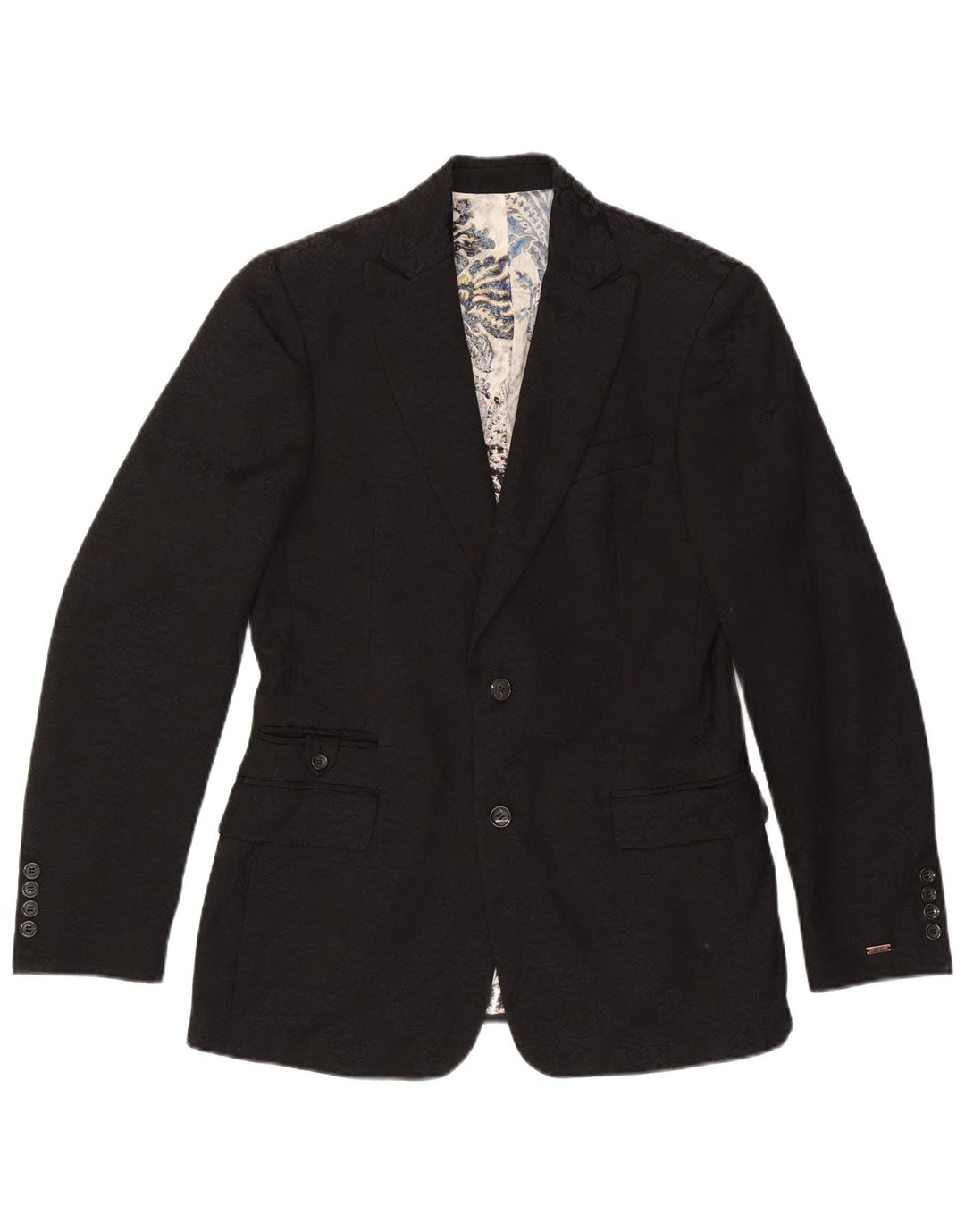 Giacca blazer a 2 bottoni da uomo Just Cavalli UK 38 media nera