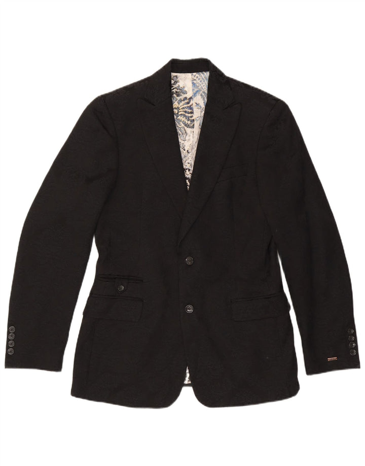 Giacca blazer a 2 bottoni da uomo Just Cavalli UK 38 media nera