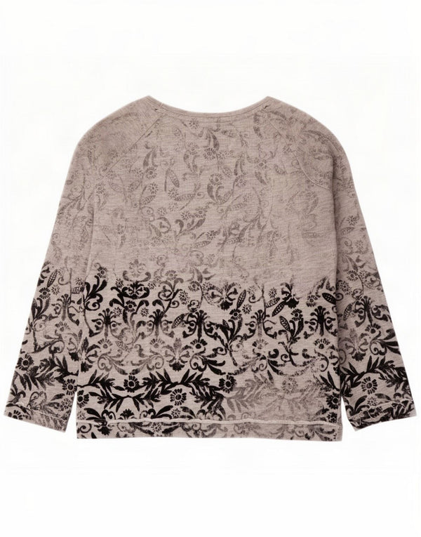 Zara Felpa Trafaluc da donna UK 14 Cotone floreale grigio medio