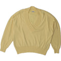 LUCIA Womens V-Neck Jumper Sweater UK 20 2XL Yellow Polyester Vintage Lucia and Second-Hand Lucia from Messina Hembry 