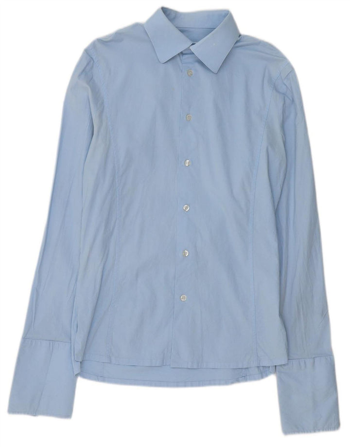 BIKKEMBERGS Mens Formal Shirt Size 39 Medium Blue Cotton