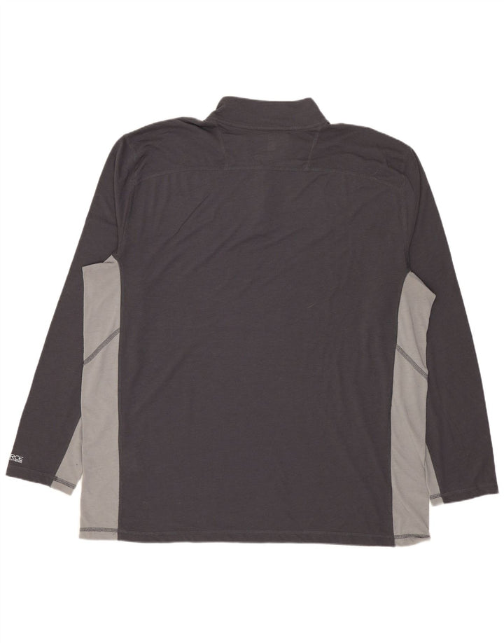 Carhartt Uomo Zip Neck Pullover Tuta Top XL Grigio Colourblock