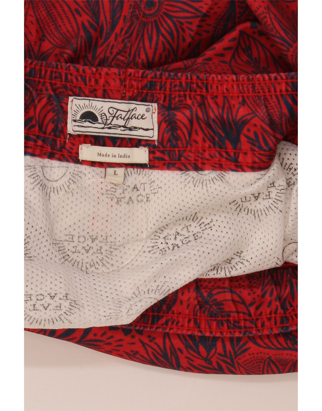 FAT FACE Pantaloncini da bagno da uomo Grandi fiori rossi
