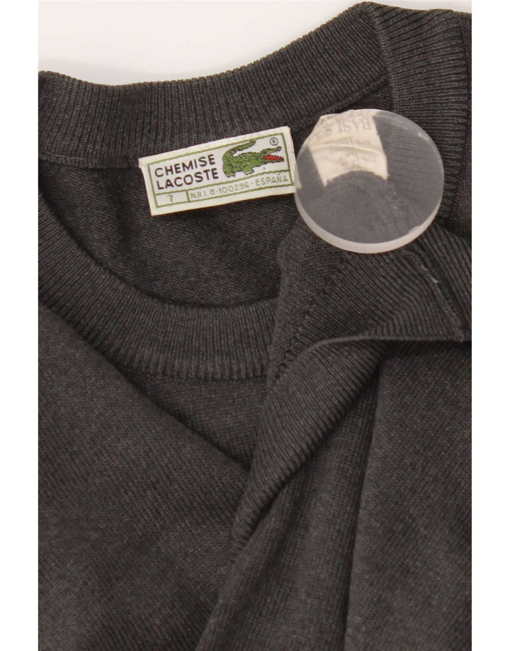 Maglione maglione girocollo da uomo Lacoste XL in lana grigia