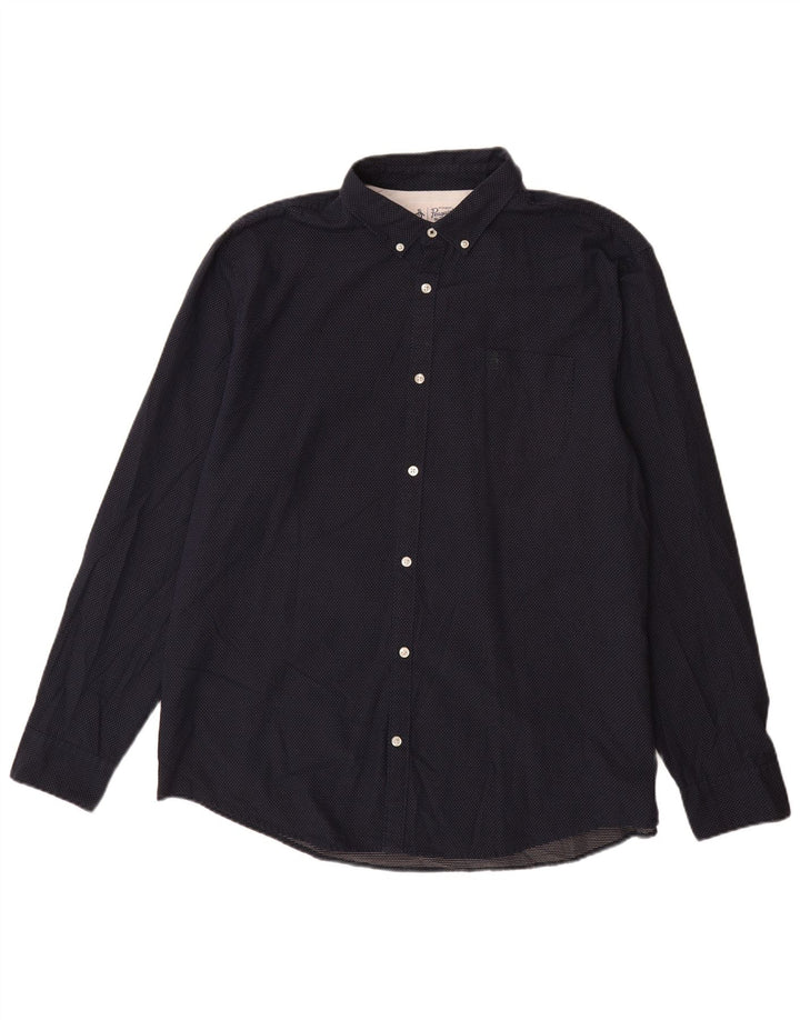 Camicia da uomo Penguin 2XL Cotone maculato blu navy