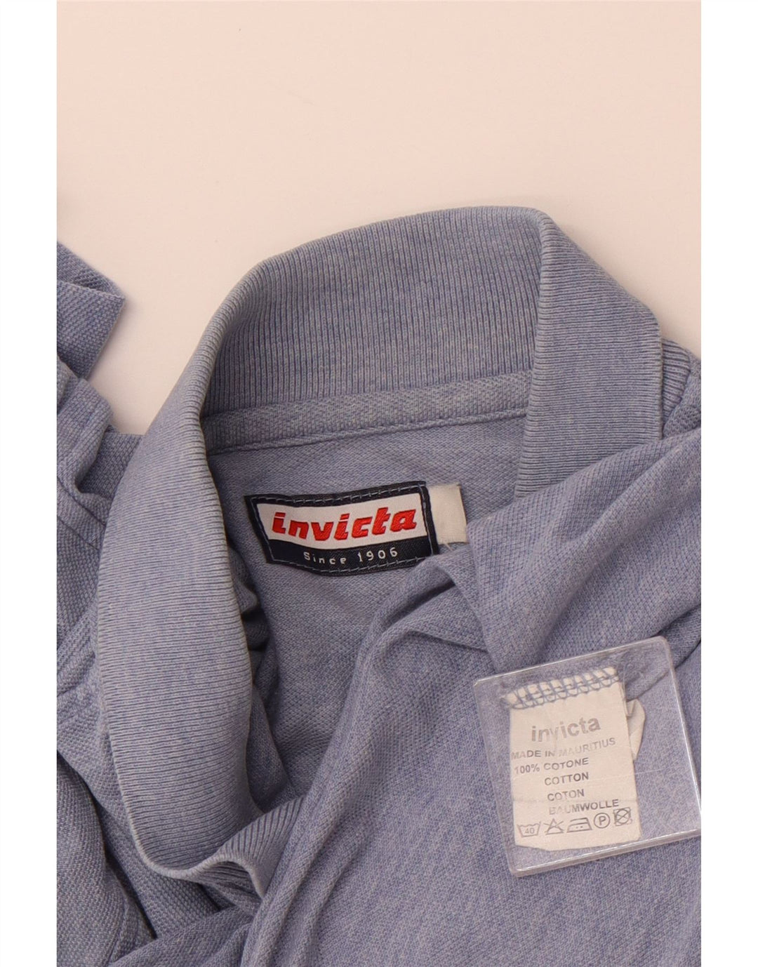 Polo da uomo INVICTA media cotone screziato blu navy