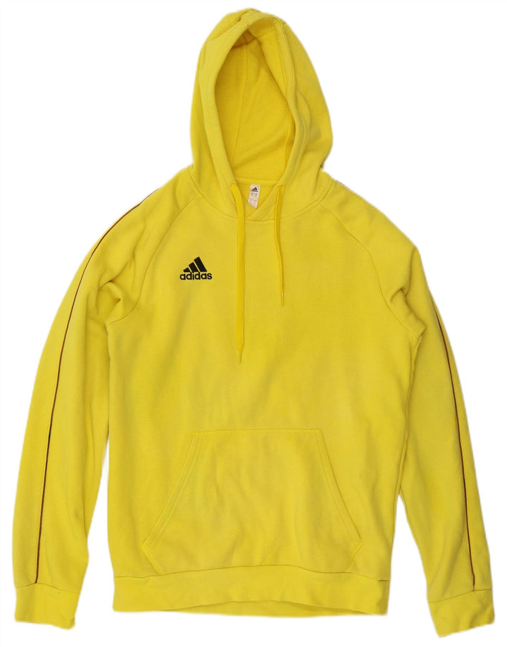 Maglione con cappuccio da uomo Adidas in cotone giallo medio