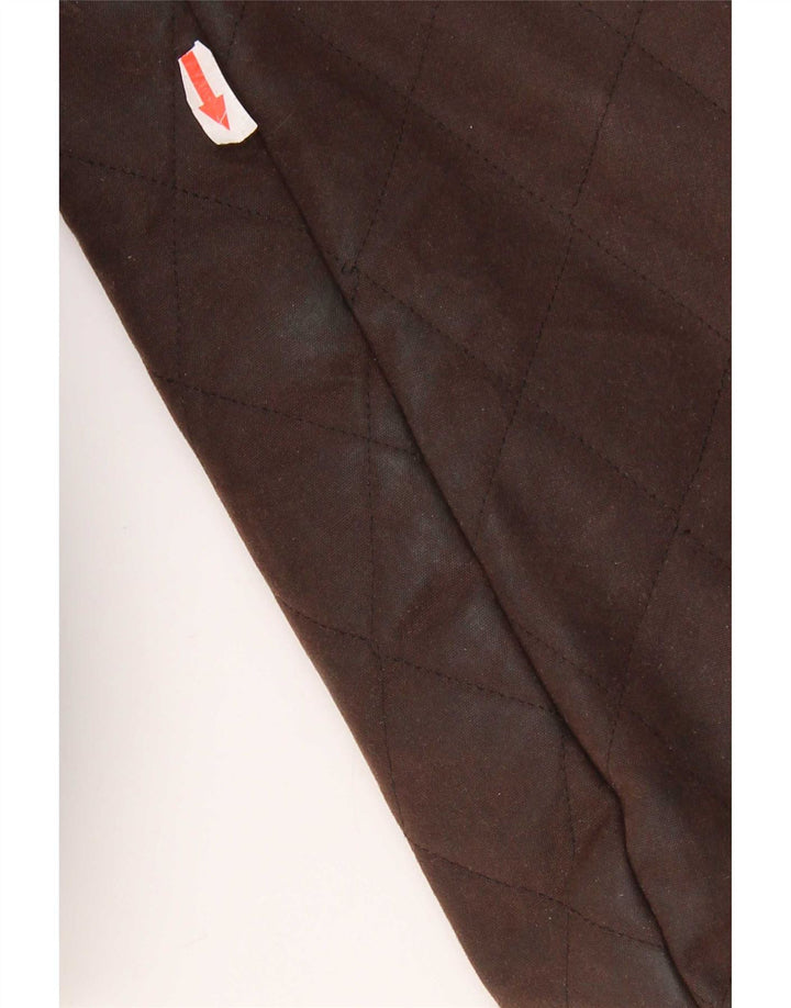 Giacca da donna trapuntata in cotone cerato Rydale UK 14 grande marrone