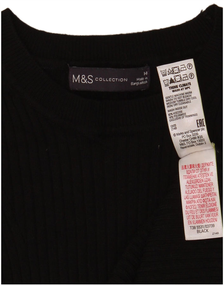 Maglione maglione con scollo a barca da donna Marks & Spencer UK 14 medio nero