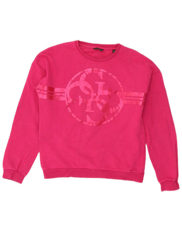 Felpa con grafica Guess per ragazze 13-14 anni in cotone rosa