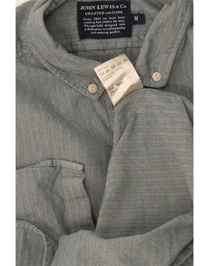 Camicia da uomo John Lewis in cotone spinato grigio medio