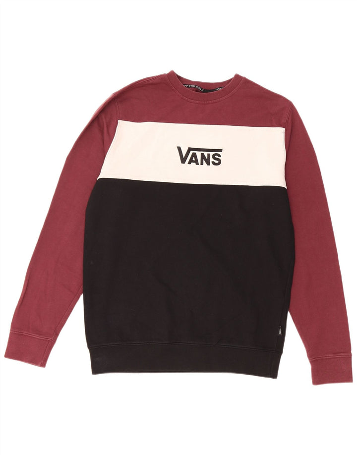 Felpa grafica da uomo di Vans, maglione piccolo, in cotone color block multicolore